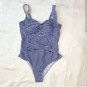 PatPat Navy and White Striped Swimsuit NWT